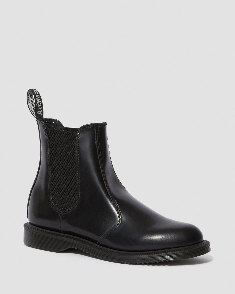 Dr Martens Flora Smooth Kožené Chelsea Boots Damske ( Čierne ) SK 458-PFIQOX